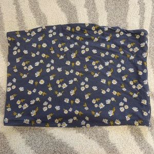 Floral Blue Bandeau Top